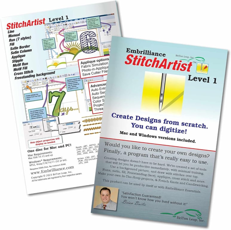 Embrilliance StitchArtist Level 1