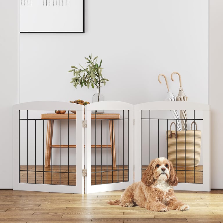 Pawland Foldable Wooden Dog Gate