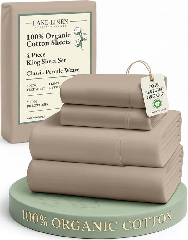 Lane Linen Organic Cotton King Sheets