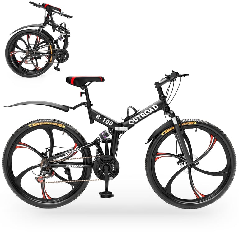 Outroad 26‑Inch Folding Mountain Bike