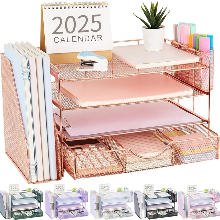Gianotter Rose Gold Desk Organizer