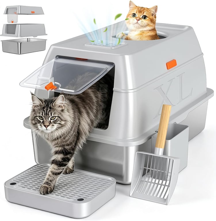 Tevila Stainless Steel Litter Box