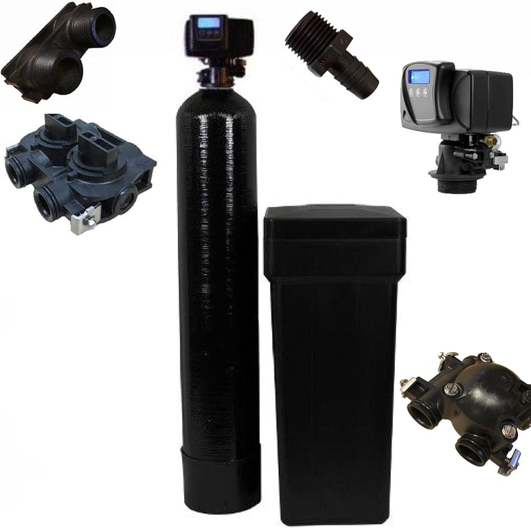 Fleck 5600 SXT Whole House Water Softener, 48,000 Grains, Black