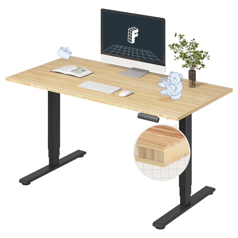 FlexiSpot Bamboo Dual Motor Standing Desk