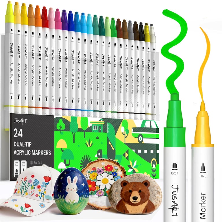JusArt 24 Acrylic Paint Markers