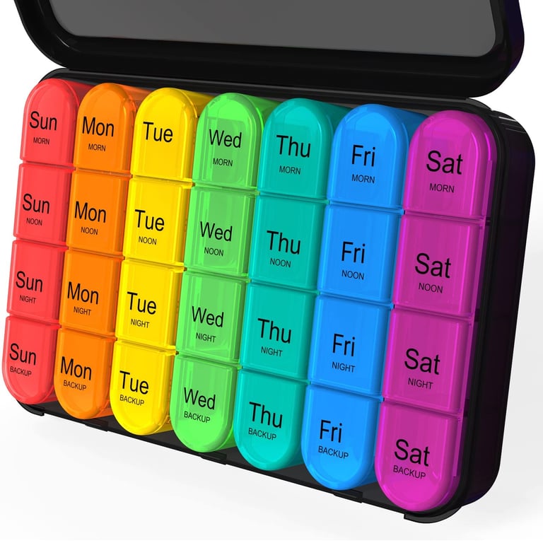Daviky 7-Day 4x Daily Pill Organizer