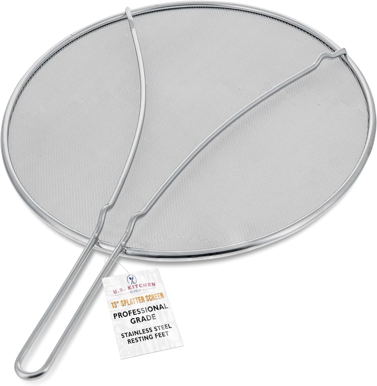U.S. Kitchen Supply Stainless Steel Splatter Guard 13" Fine Mesh Cover