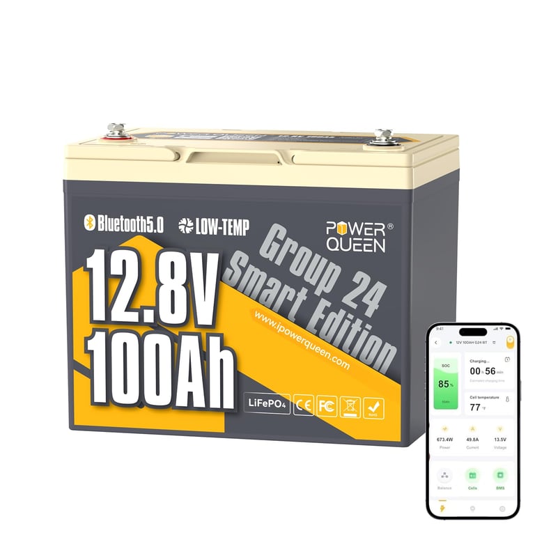 Power Queen 12V 100Ah Lithium Battery