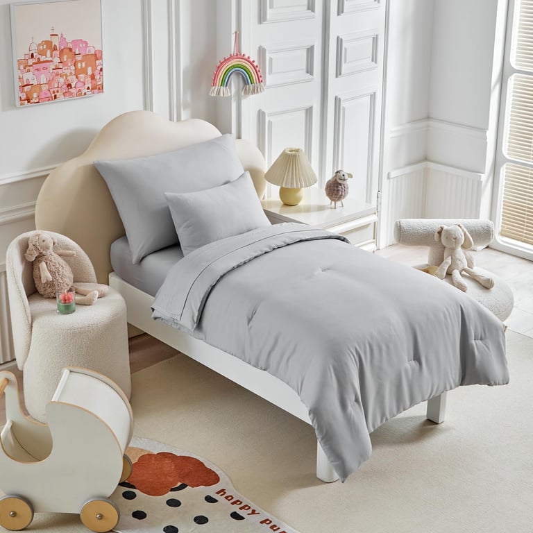 UOZZI Toddler Gray Bedding Set
