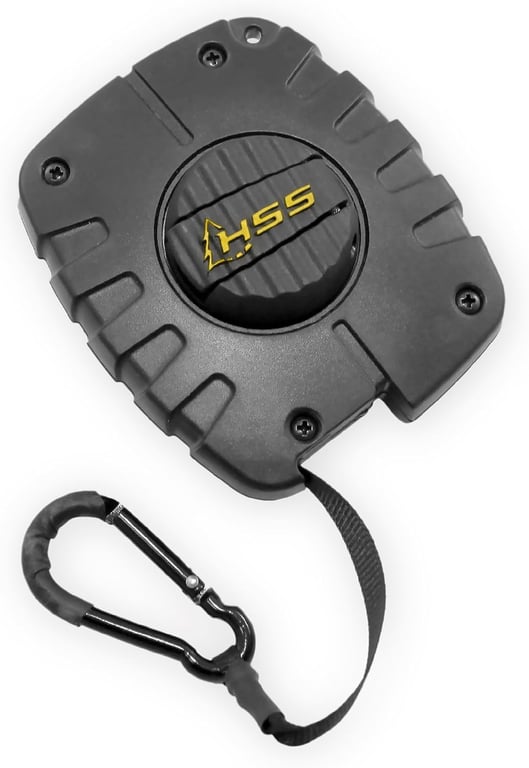 Hunter Safety System Bow & Gear Hoist: 30' Automatic Unwinding Pull Line with Coated Carabiner, Lightweight Rewind System for Lifting Bows, Packs & Treestand Gear with Tangle-Free, Quiet Operation