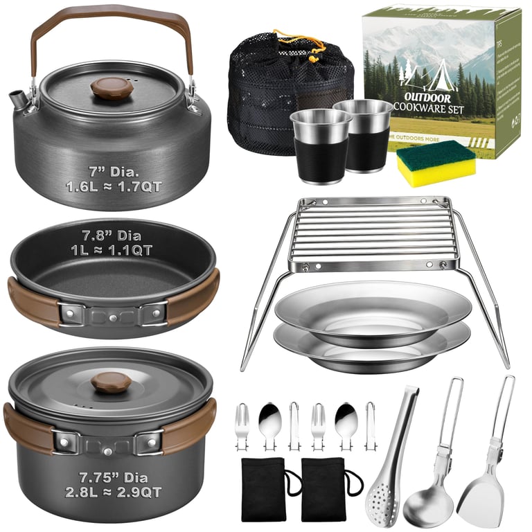 Joyfair 18pcs Camping Cookware Set