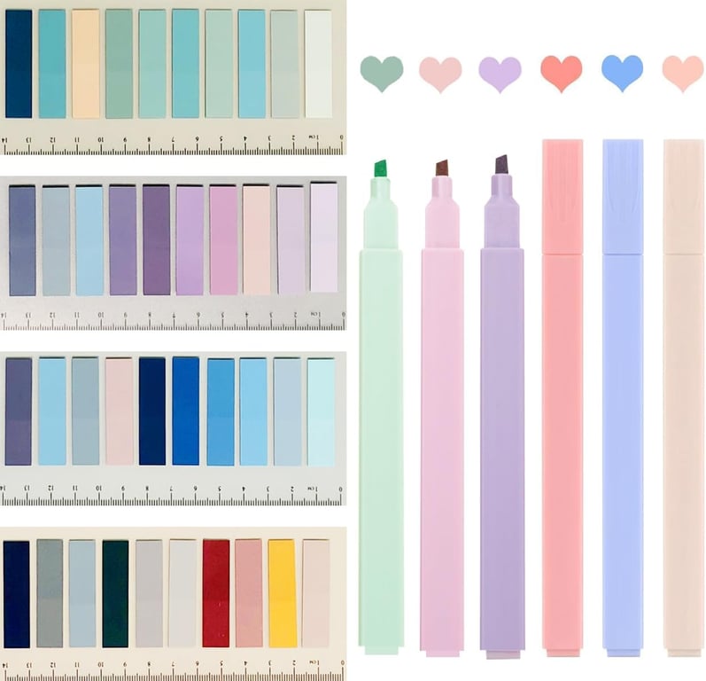Sticky Book Tabs with Highlighers, 800 PCS Annotation Tabs