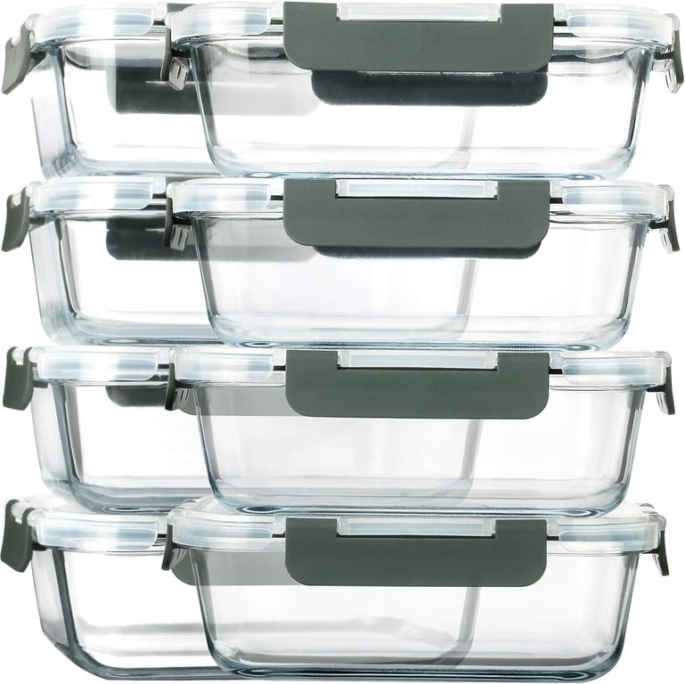 MCIRCO 8‑Pack Glass Meal Prep Containers