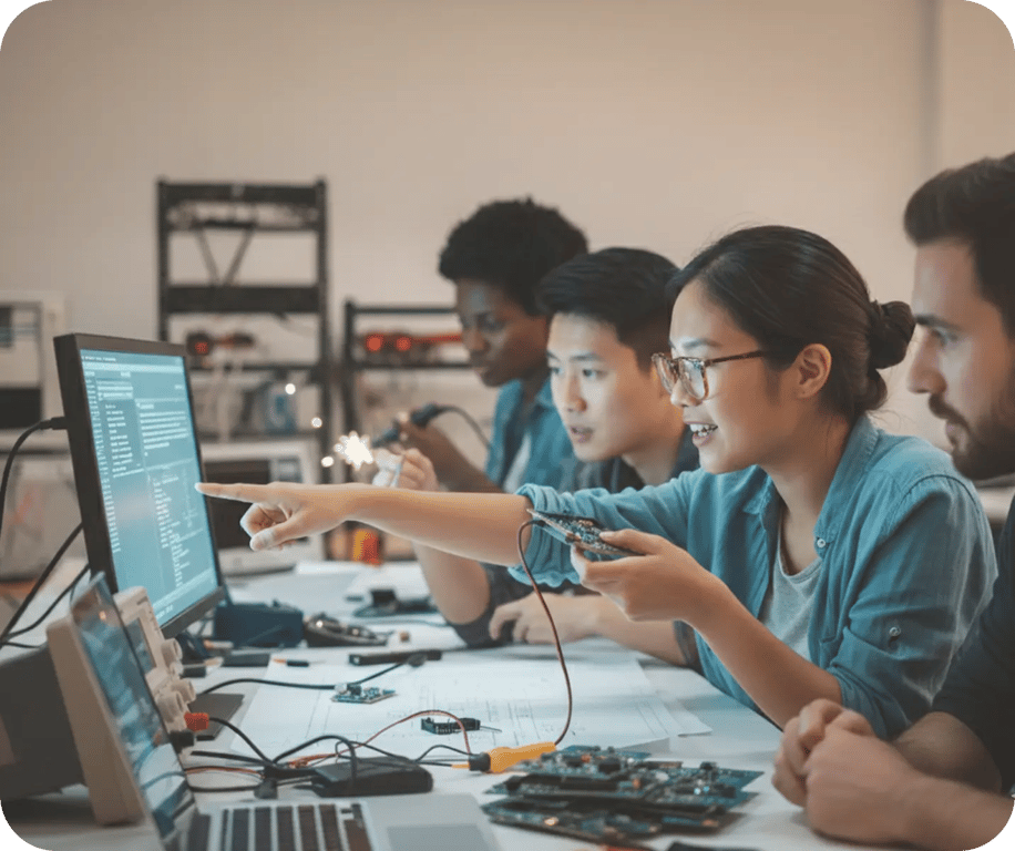 Visual representation of multidisciplinary R&D capabilities combining IoT, robotics, and software expertise