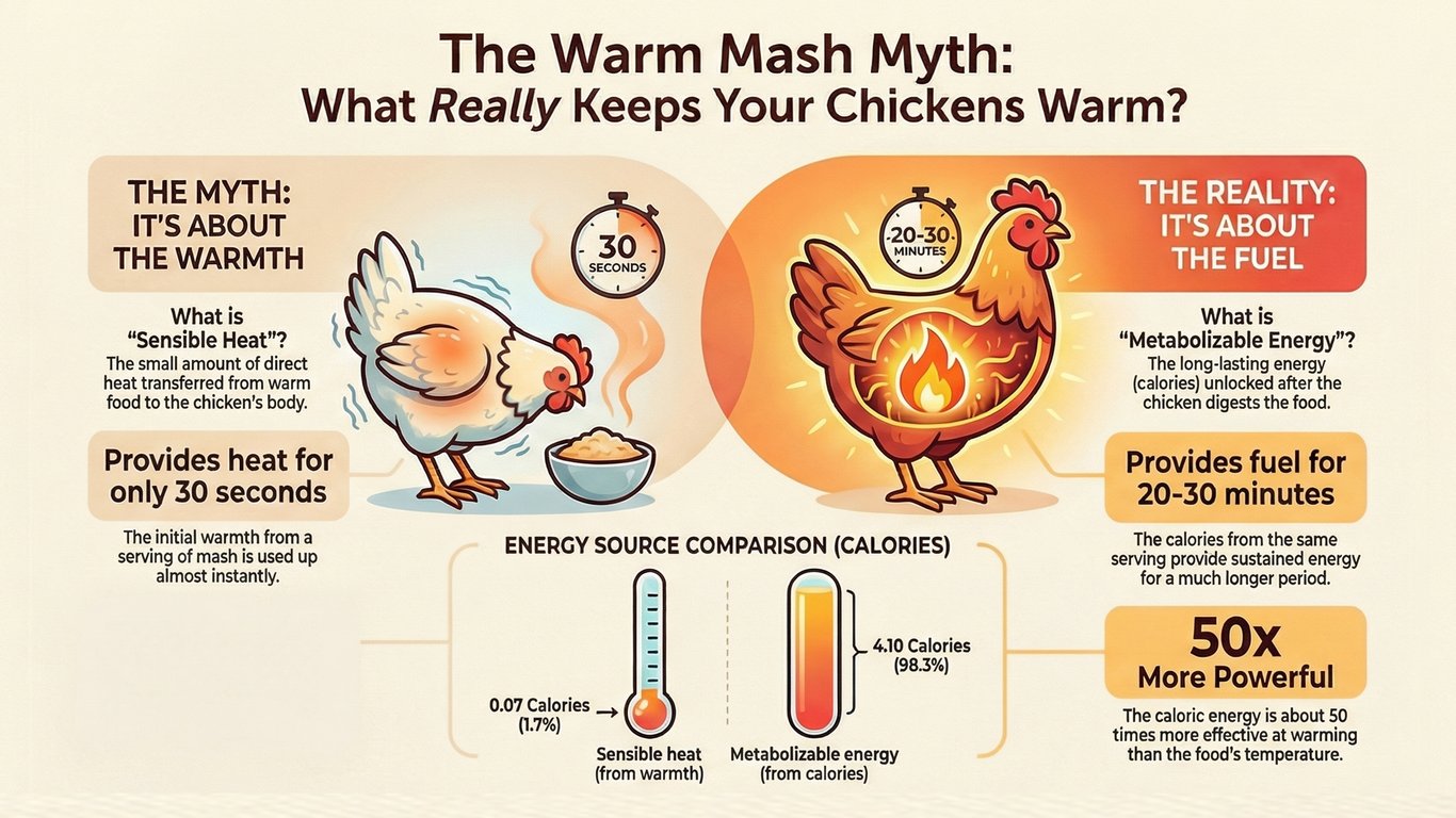 The Warm Mash Myth: Why Calories, Not Temperature, Keep Your Chickens Warm