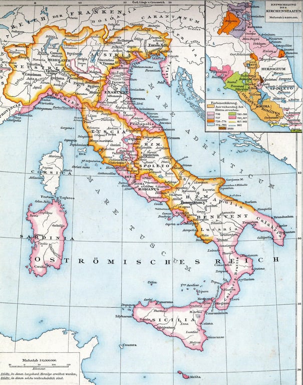 Italy at the Time of the Lombards (Droysen, G.: Historischer Handatlas)