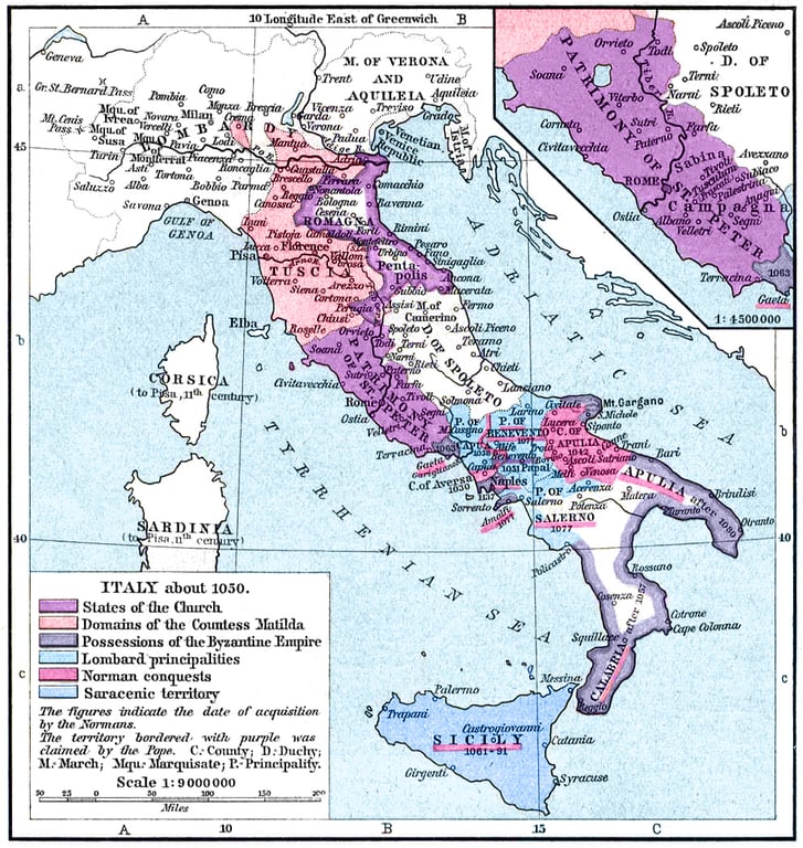 Domains of Matilda of Canossa (Shephard, W.R., Historical Atlas, 1911)
