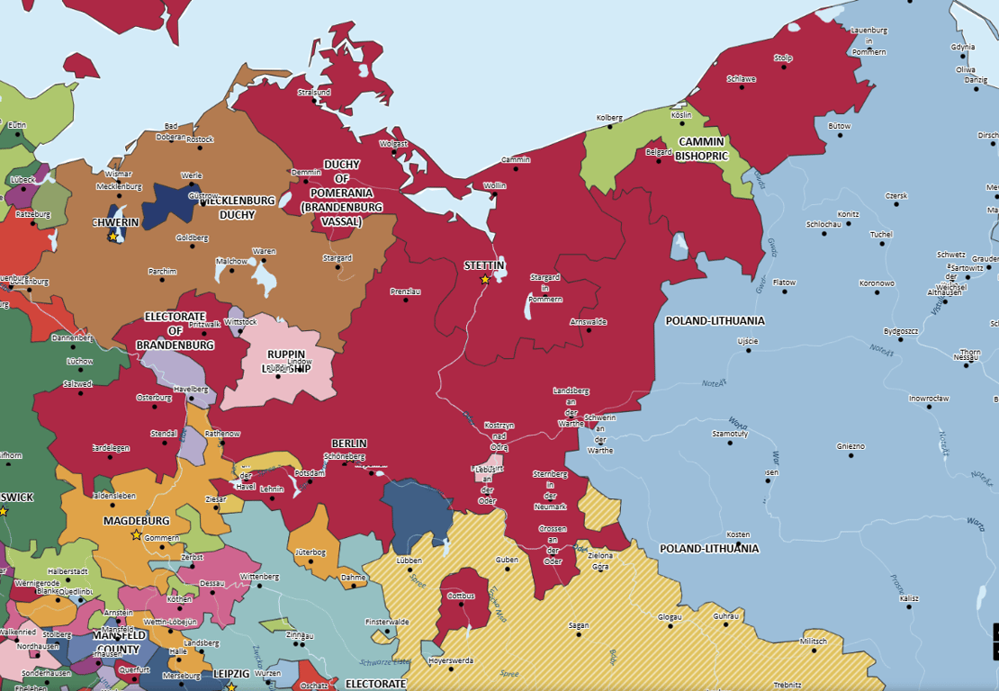 The Political Landscape around Brandenburg in 1478 AD