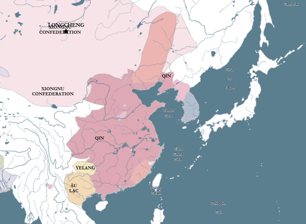 Maximal extension of China during the rule of Qin Shi Huang