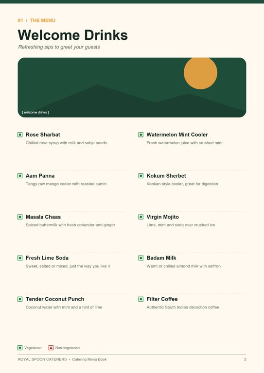 Royal Spoon Catering Menu Book · page 3