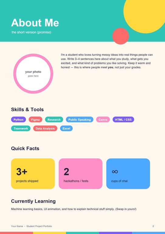 19 Student Project Portfolio · page 2