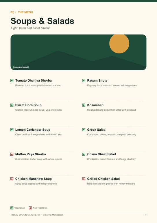 Royal Spoon Catering Menu Book · page 4