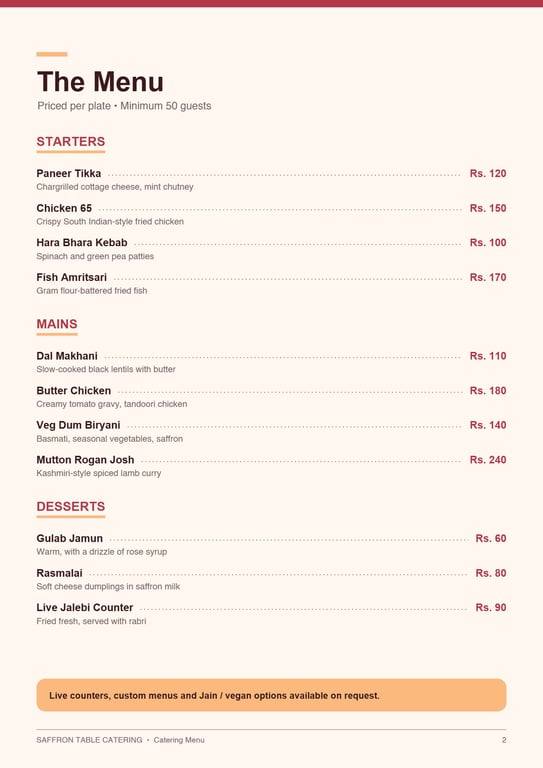 03 Catering Company Menu · page 2