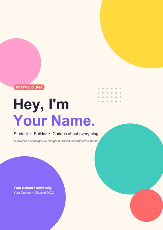 Student portfolio — first page