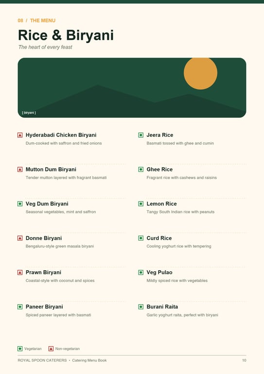 Royal Spoon Catering Menu Book · page 10