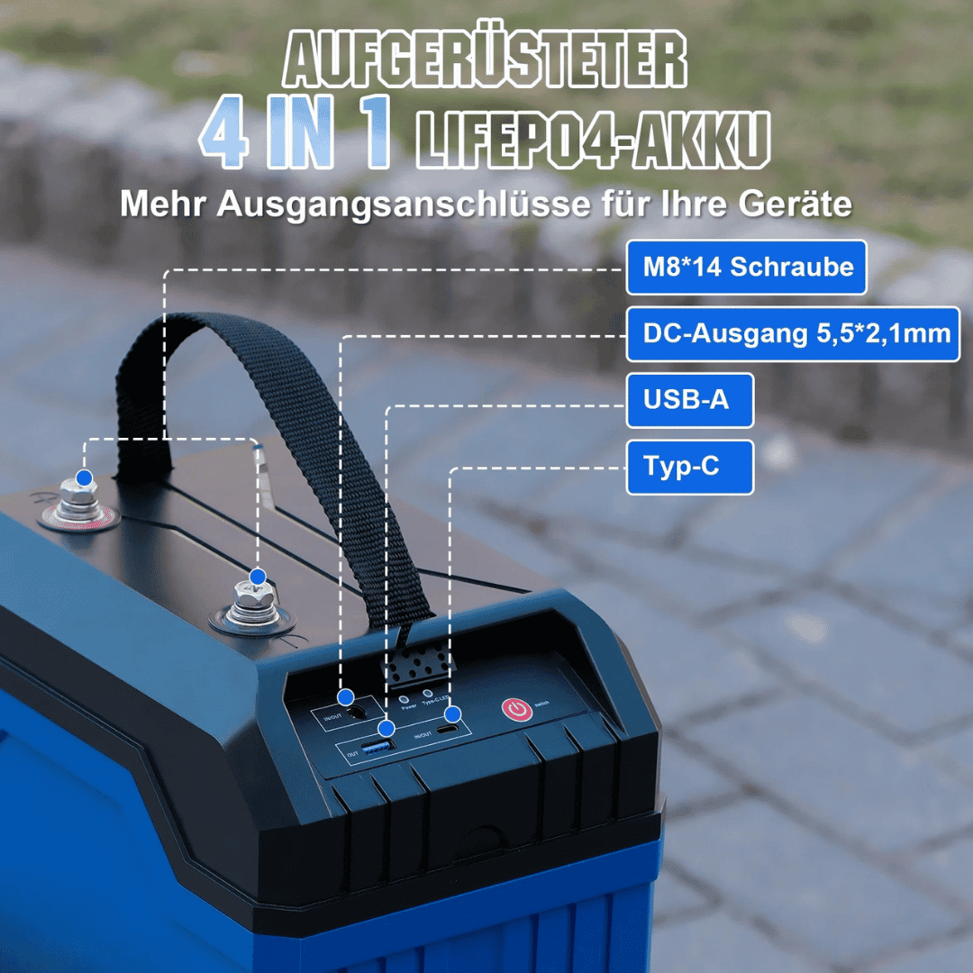 Sichere 12V 100Ah Batterie