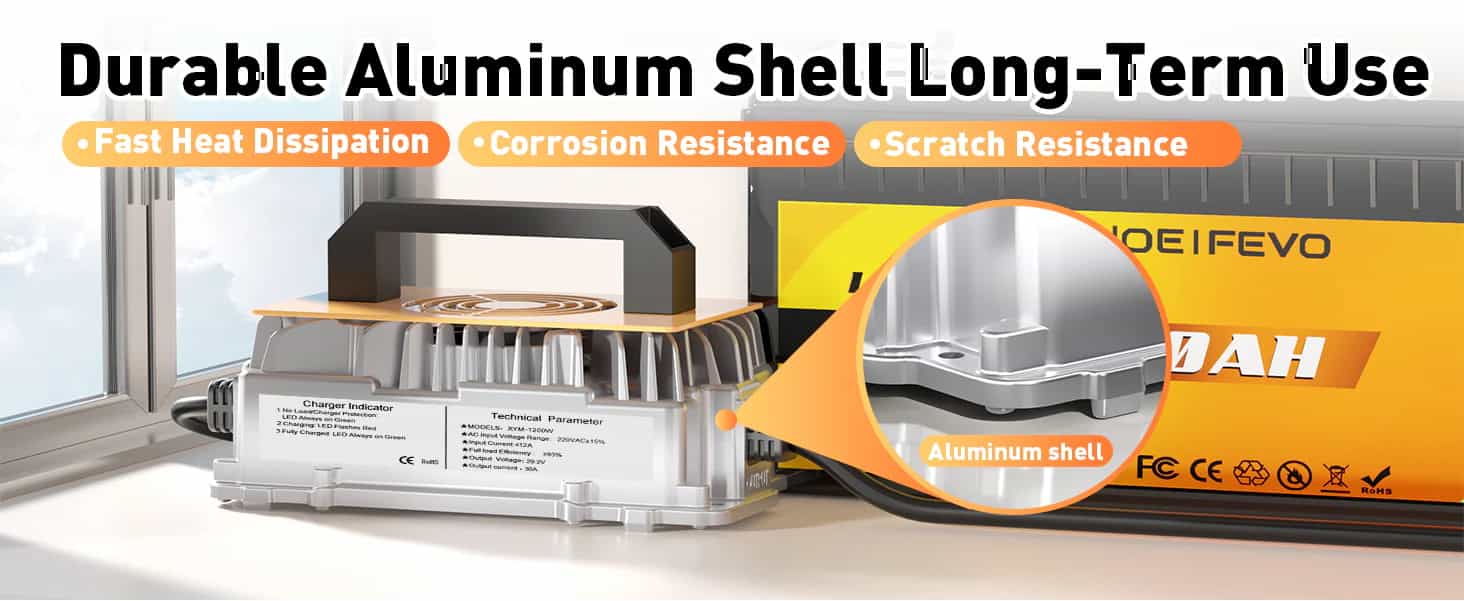 Specifikationer for 24V 30A oplader 