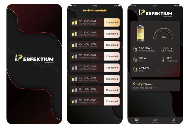 Perfectium battery with app (Bluetooth)