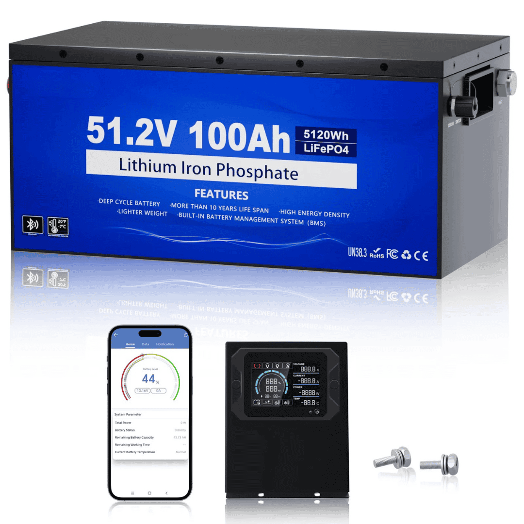 48V 100Ah Bluetoothilla ja sovelluksella