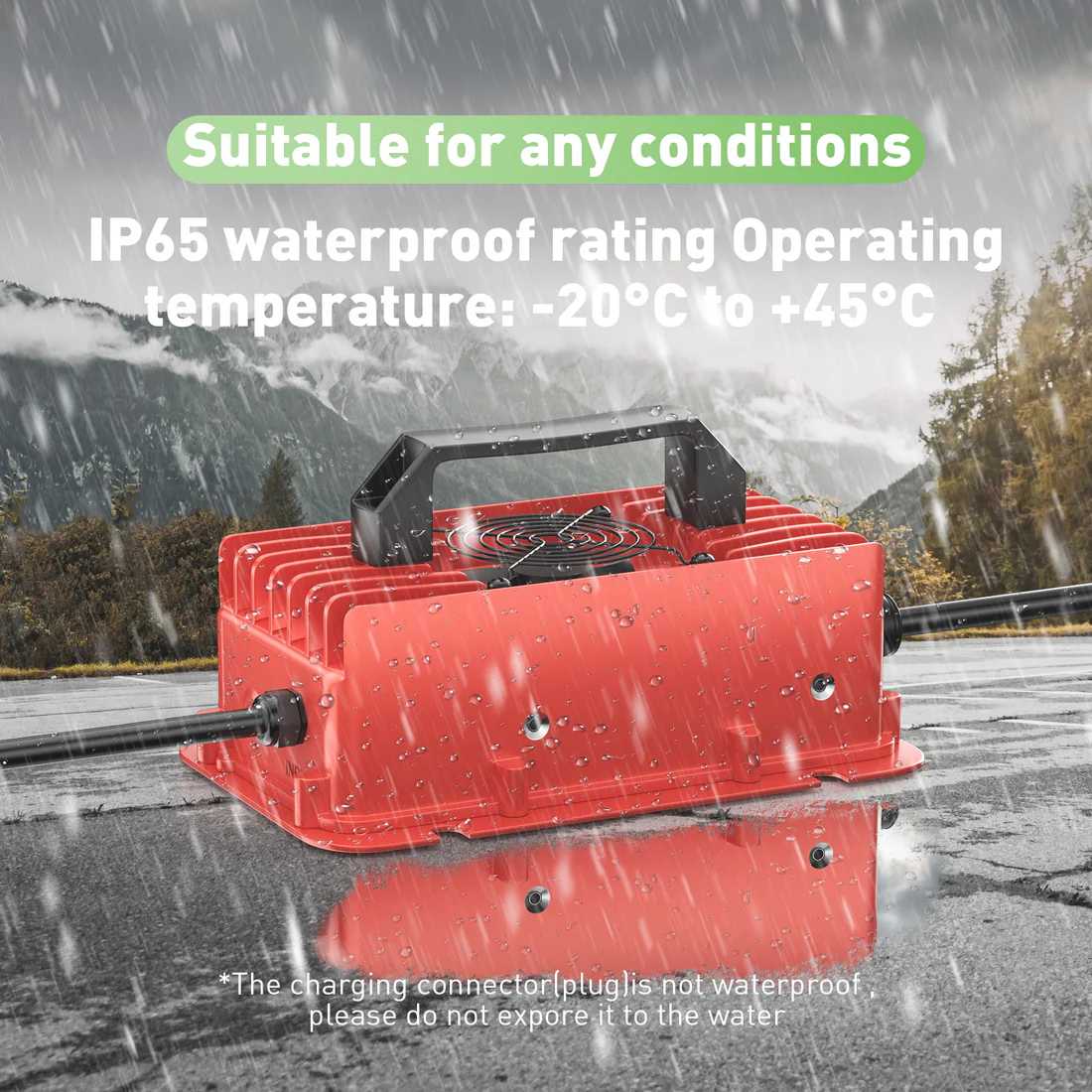 Specificaties van 48V 10A LiFePO4 accu oplader 