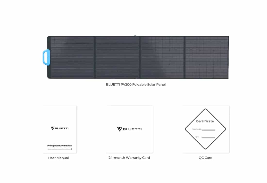 <p>Lieferumfang BLUETTI 200W Solarpanel Faltbar </p>