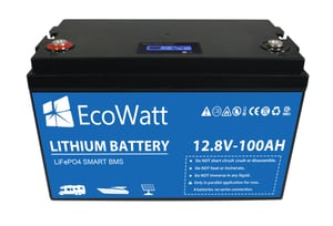 Ecowatt 12 V 100 Ah Lithium Batterie mit Display
