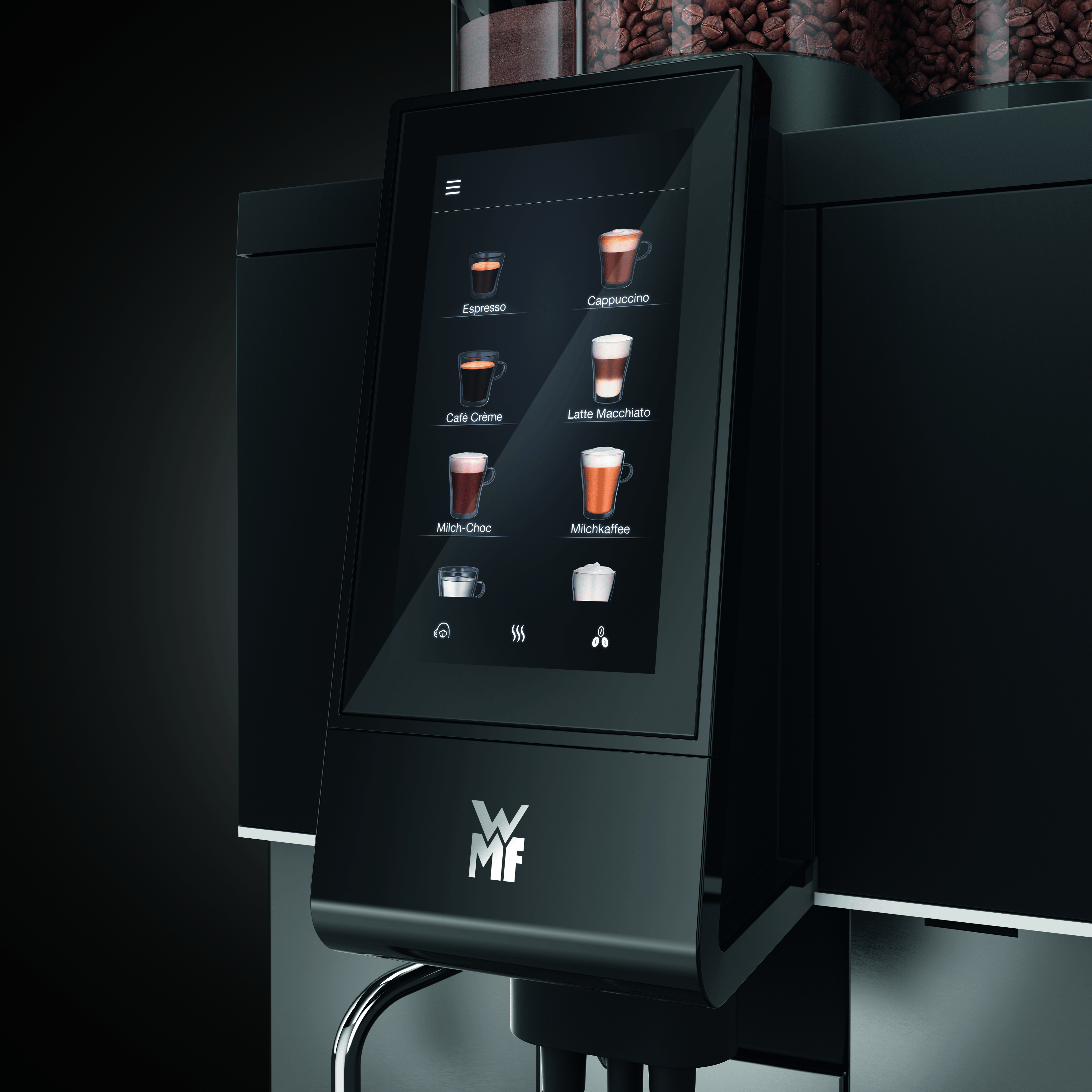Vorteile von WMF 1300 S mit Smart Milk, 2 Mühlen & Choc