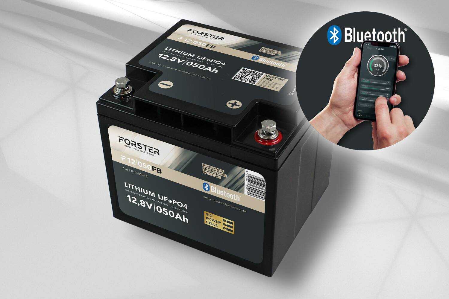 12 V 50 Ah Forster Fishing Batterie mit Bluetooth