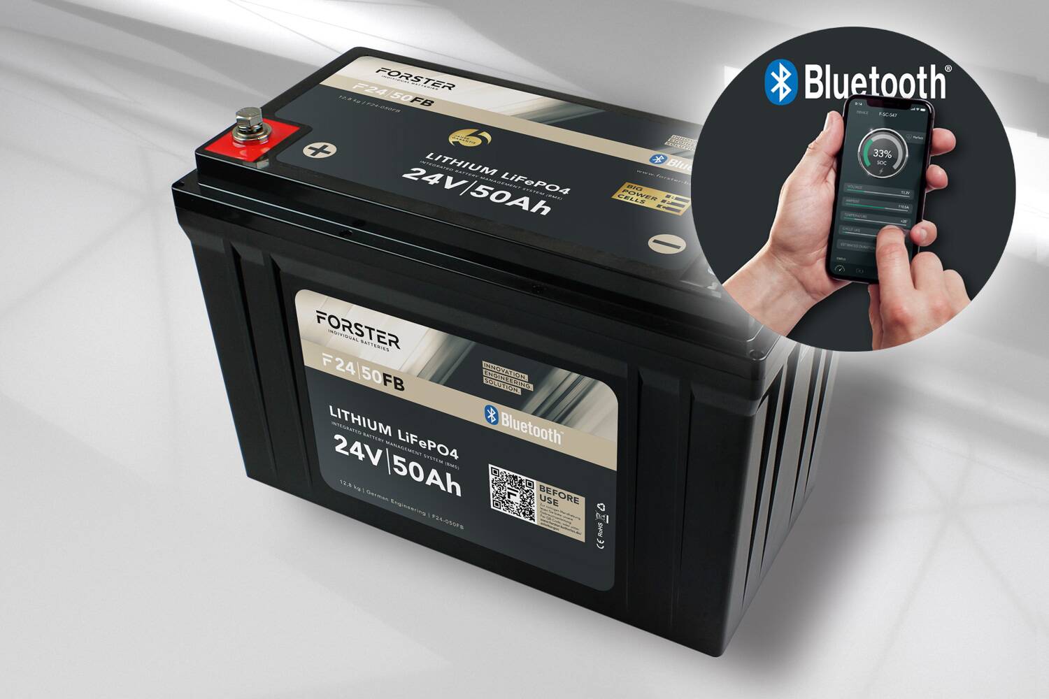 24 V 50 Ah Forster Fishing Battery with Bluetooth