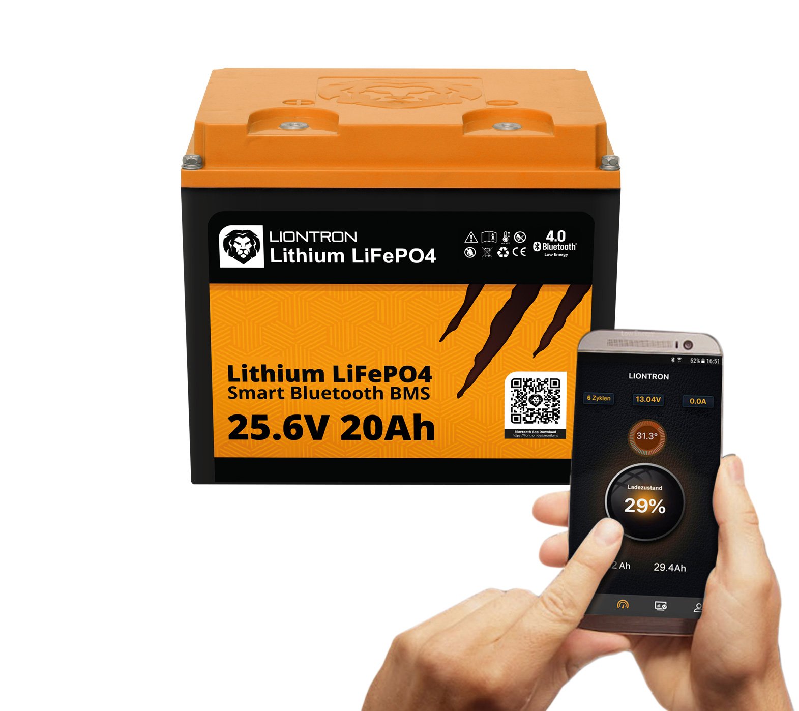 Liontron 100Ah 25,6V LiFePO4 Lithium Batterie BMS Bluetooth mit