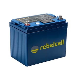 12 V 50 Ah Rebelcell Lithium Akku mit Batterieanzeige