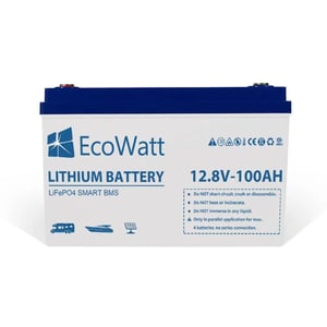 Ecowatt 12 V 100 Ah Akku mit LED Display