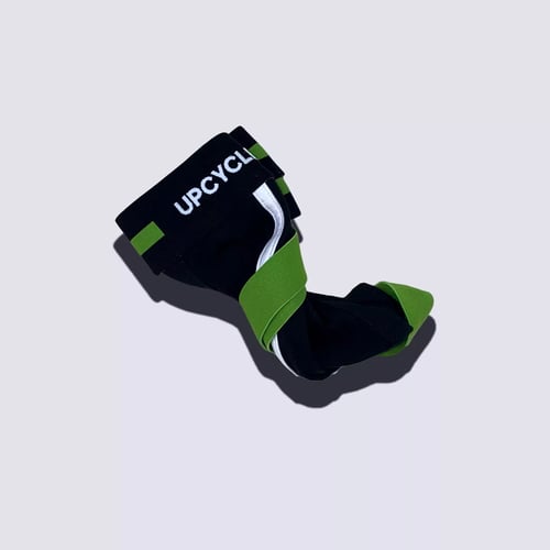 Upcycled Black Green Jockstrap