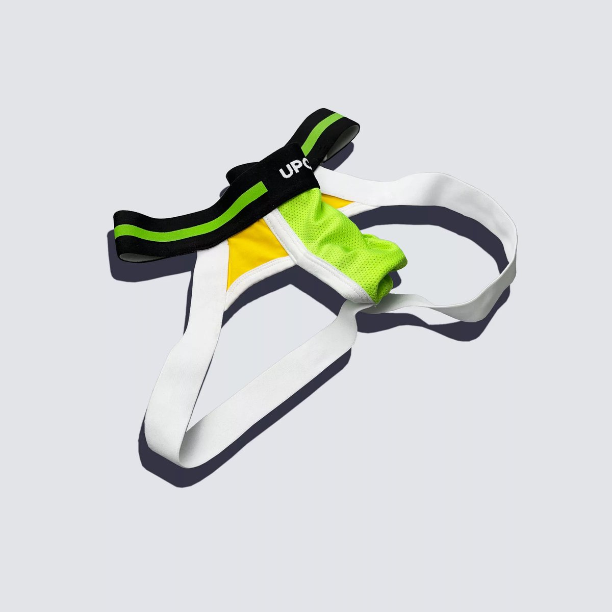 Upcycled Jock Mesh Green and Yellow - Image 2
