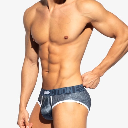 ES Collection Velvet Stripes Brief – Navy