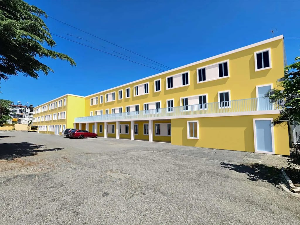 Render of parking spaces at the Elbasan campus