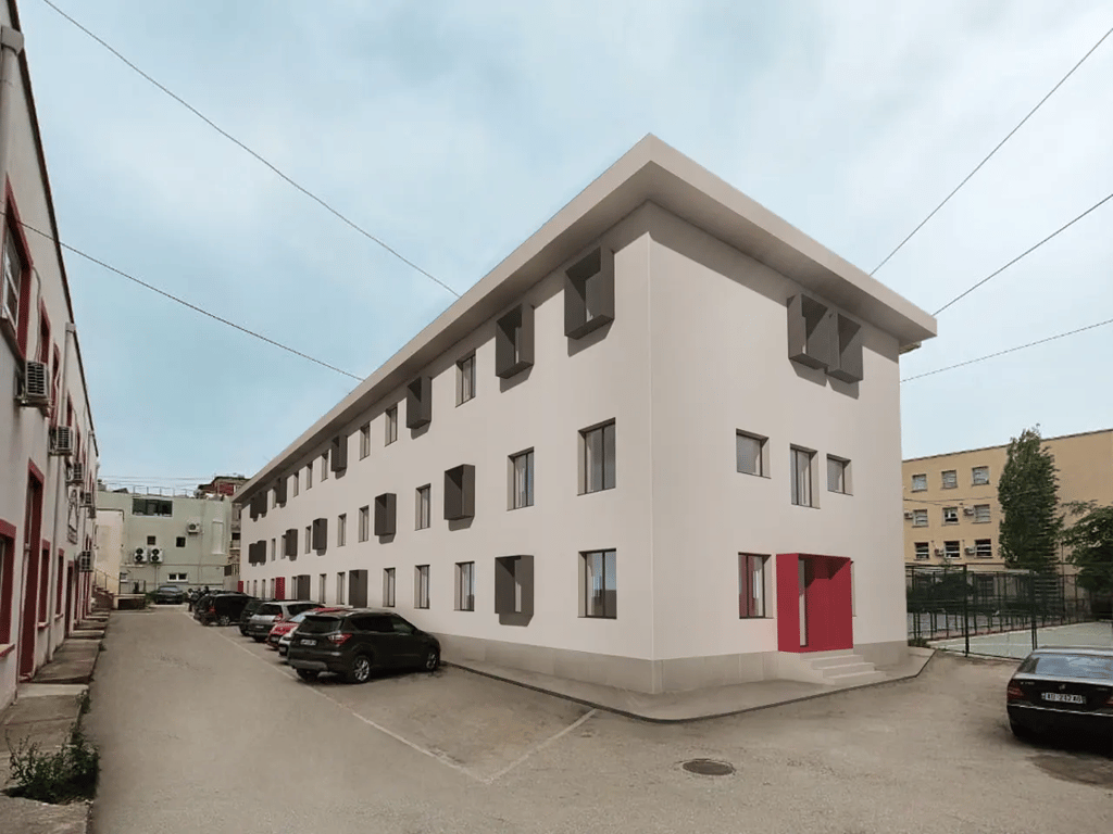 Render i godinës së kampusit nga oborri i brendshëm në Vlorë