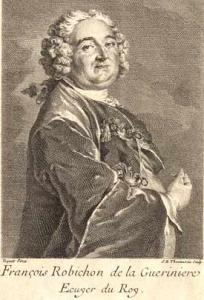 Engraved portrait of François Robichon de la Guérinière, Écuyer du Roy — 18th century