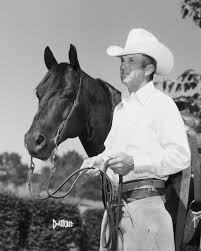 Matlock Rose with a horse — classic portrait of the Texas cutting horse legend