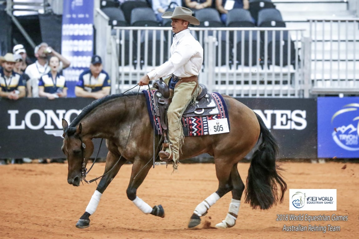 Warwick Schiller competing for Team Australia at the 2018 World Equestrian Games